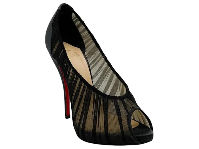 Décolleté Ambrosia in chiffon arricciato nero Christian Louboutin