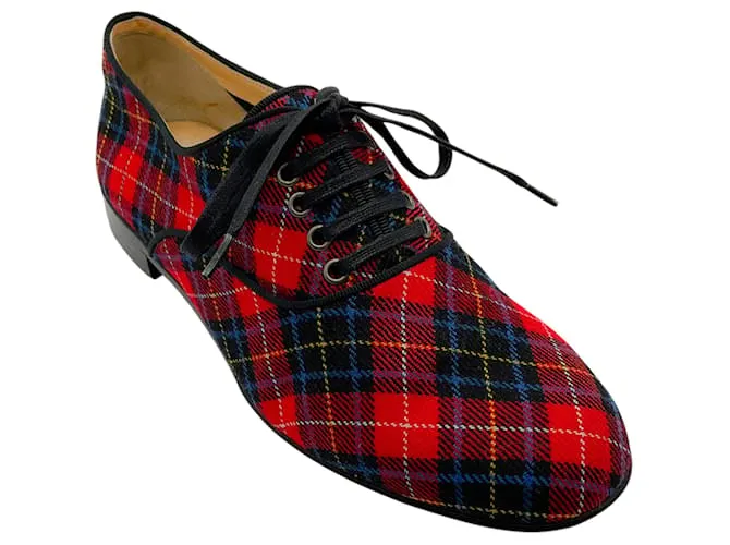 Oxfords Fred in tartan rosso Christian Louboutin
