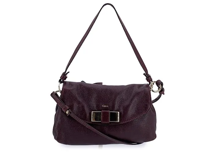 Chloé Borsa a tracolla Lily in pelle bordeaux viola a 2 vie Bordò