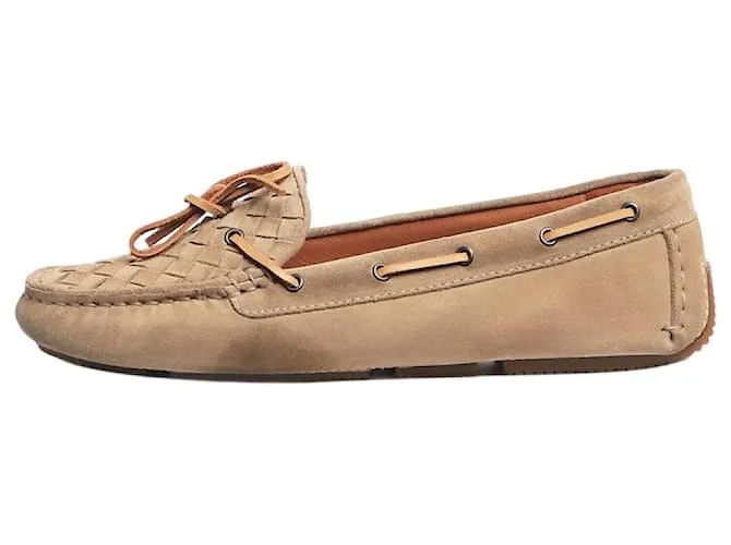 Bottega Veneta Scarpe da barca in suede neutro - taglia EU 38,5 (UK 5,5)