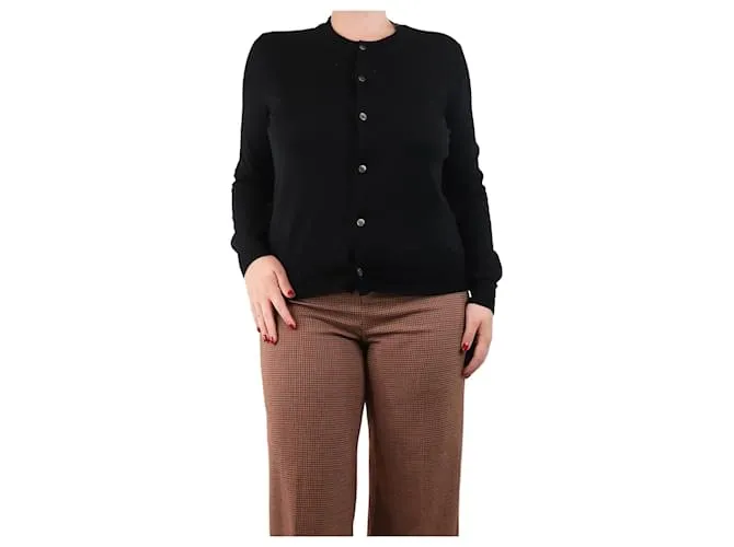 Comme Des Garcons Cardigan sovrapposto nero e blu navy - taglia M