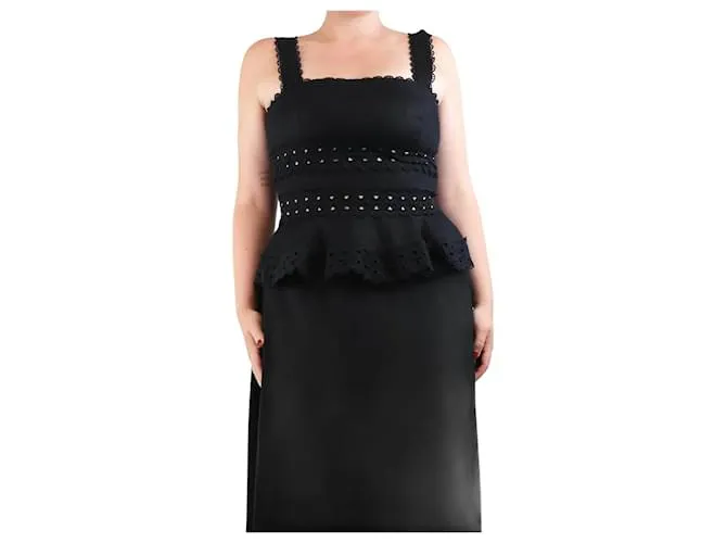 Zimmermann Top nero ricamato - taglia UK 14