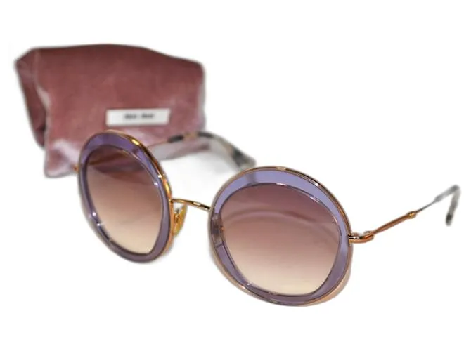 Miu Miu occhiali da sole D'oro Viola scuro