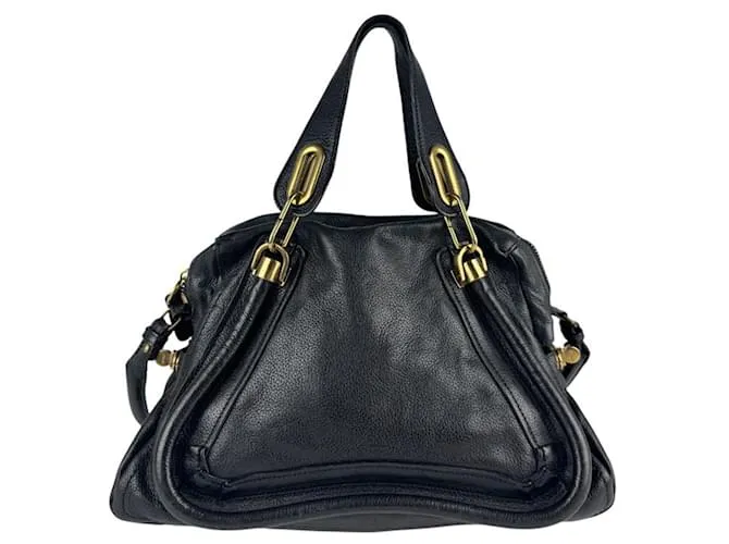 Borsa a Spalla Chloé Paraty in Pelle Nera Nero