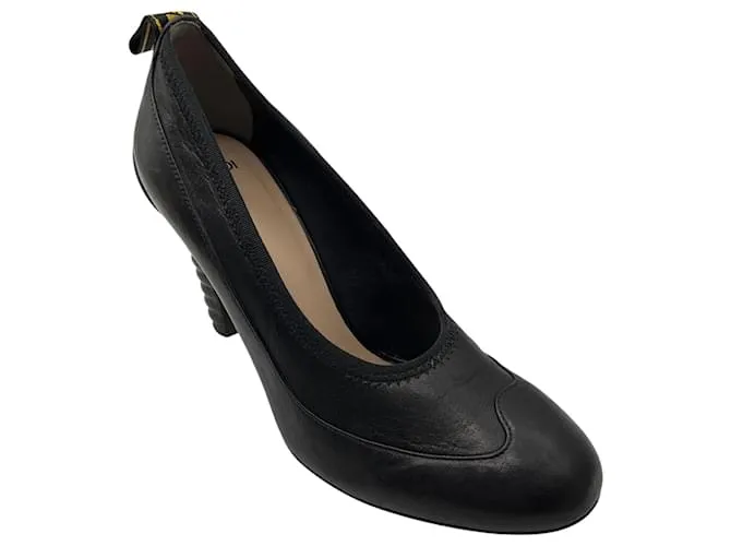 Pumps Scrunch in pelle nera Fendi Nero