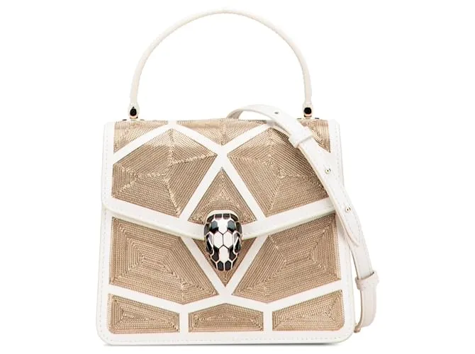 Bulgari Borsa Bvlgari Serpenti Forever Million in pelle marrone con manico superiore Beige