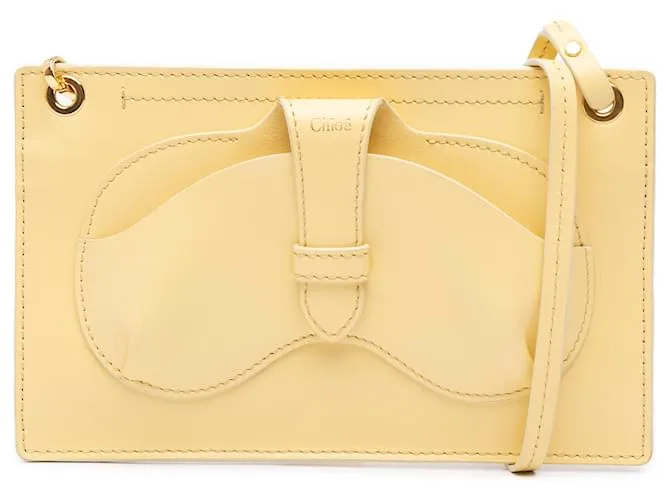 Borsa a tracolla Chloé in pelle gialla con occhiali Harrison e pochette per telefono Giallo