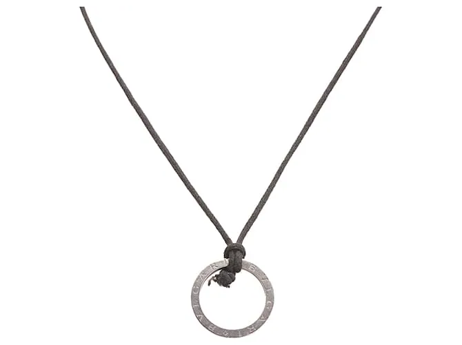 Bulgari Collana in corda con pendente in argento placcato Bvlgari Save the Children Marrone Marrone scuro