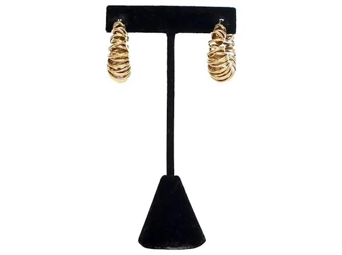 Orecchini a cerchio multi-anello placcati in oro Bottega Veneta D'oro