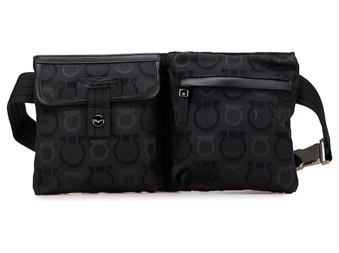 Salvatore Ferragamo Belt bag in tela Gancini nera Ferragamo Nero
