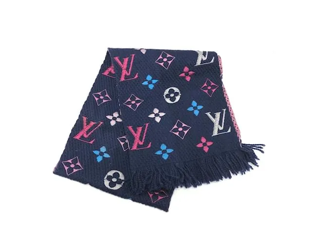 Sciarpa Logomania Arcobaleno Monogramma Louis Vuitton Rosa Blu navy