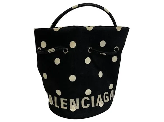 Everyday Borsa a secchiello con cordino Balenciaga Wheel XS Nero