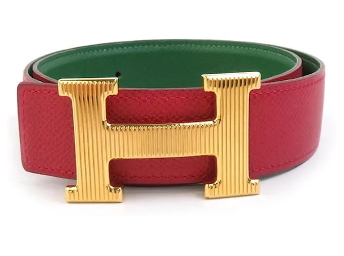 Cintura Reversibile Hermès Constance Rosso Verde