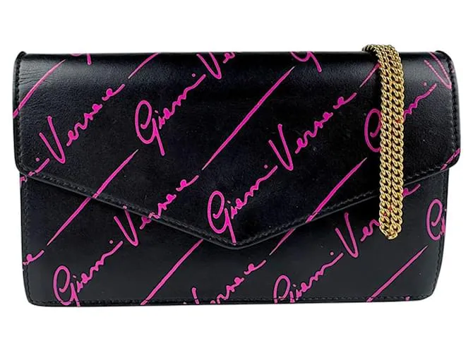 Portafoglio a Catena Donna Versace Nero Rosa