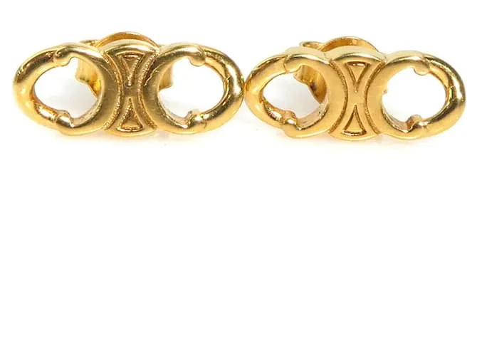 Céline Orecchini in metallo dorato Celine Triomphe D'oro
