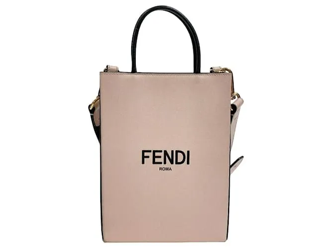 Fendi 8BH382 Piccola Borsa a Mano/Borsa a Spalla Nero Rosa