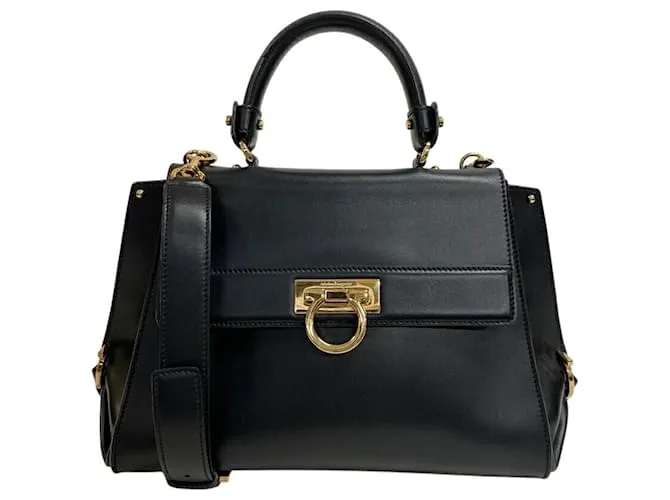 Borsa Gancini Salvatore Ferragamo Nero