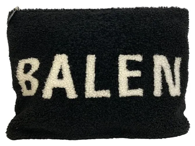 Clutch in pelle nera e bianca Balenciaga Nero Bianco