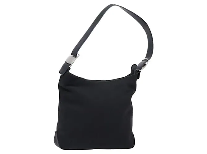 Borsa a Spalla Vala Salvatore Ferragamo in Tela e Pelle Nera Argento Autentica bs28513 Nero