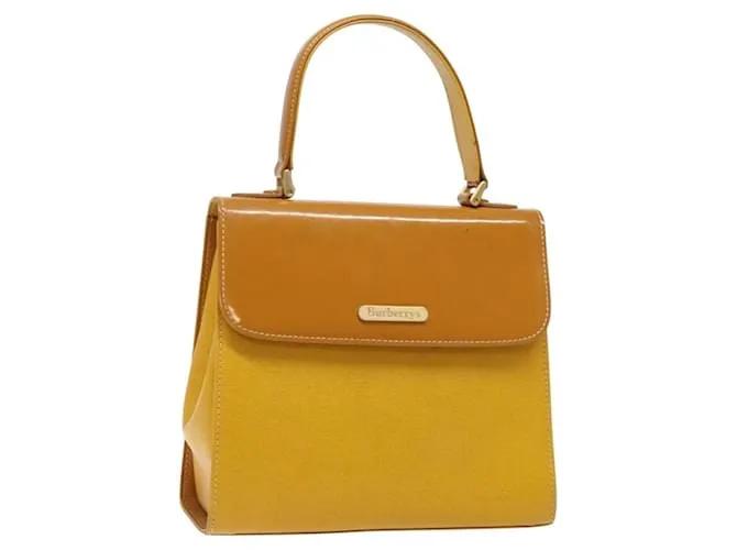 Autre Marque Borsa a mano Burberrys in pelle giallo oro Auth BA4802 D'oro