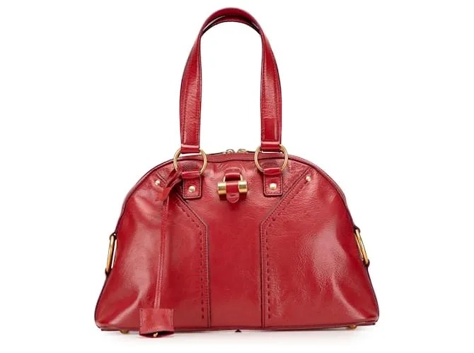 Borsa Muse media in pelle rossa Yves Saint Laurent Rosso