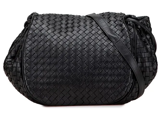 Bottega Veneta Crossbody in Nappa Nera Intrecciato Nero