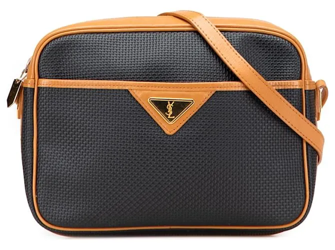 Borsa a tracolla in tela rivestita nera Yves Saint Laurent Nero