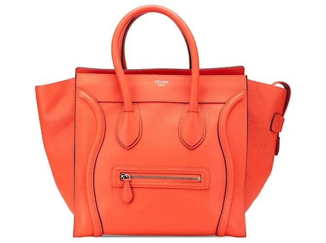Luggage Céline Celine Mini Borsa da Viaggio in Pelle Arancione