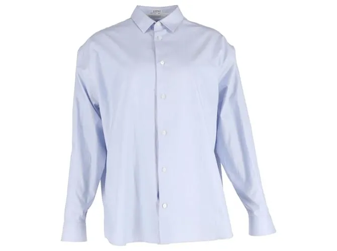 Camicia a maniche lunghe con bottoni Loewe in cotone blu Blu chiaro