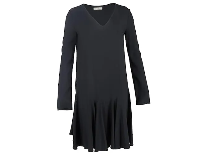 Abito nero in acetato a vita bassa e lunghezza al ginocchio di Chloé