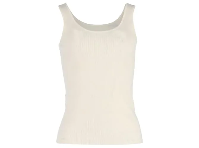 Marc by Marc Jacobs Top a coste Co in cashmere bianco Crudo