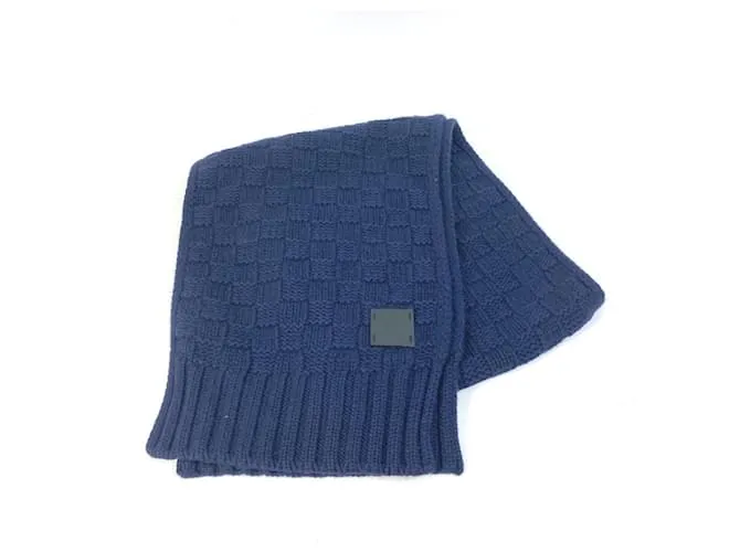 Stola in cashmere Damier Charp Helsinki di Louis Vuitton Blu navy