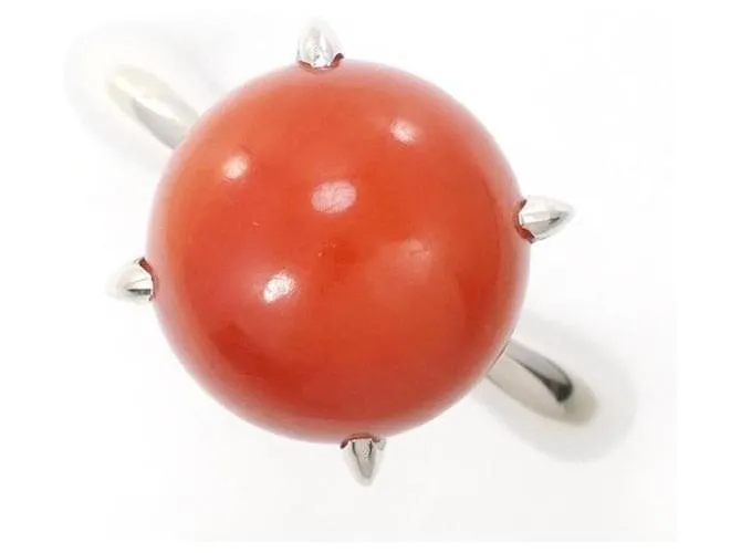 Autre Marque Anello in Corallo in Platino PT900 Argento