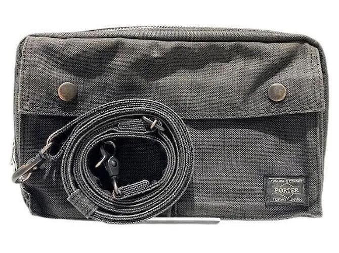 Autre Marque Borsa a spalla 2 in 1 Yoshida Porter in tela Grigio