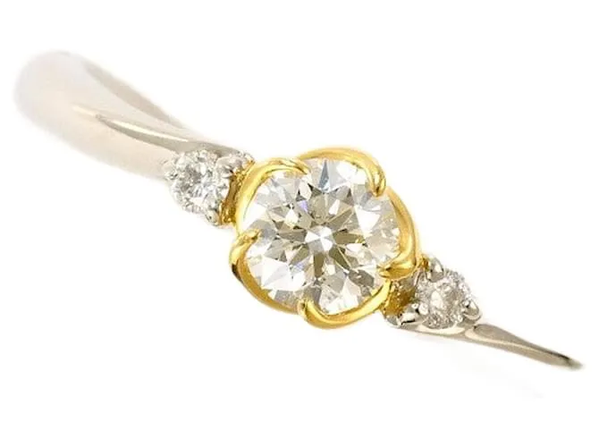 Autre Marque Anello in diamante e rubino Citizen PT950 Au750 D'oro