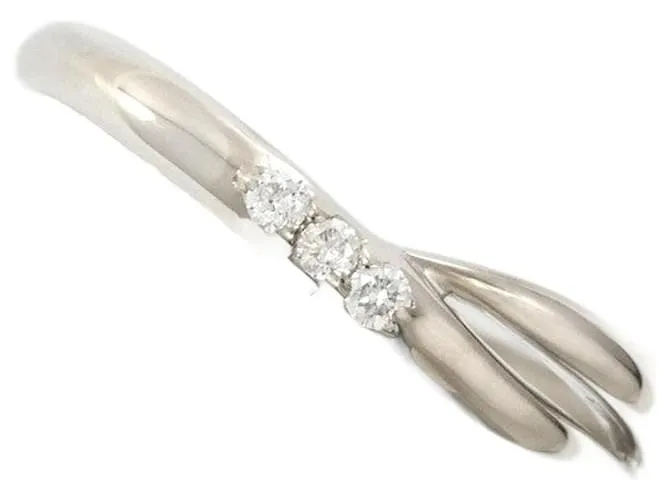 Autre Marque Anello in diamante in oro bianco K10 Canal 4℃ D'oro