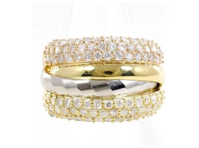 Autre Marque Anello in diamante in oro Au750 e platino PT900 Argento