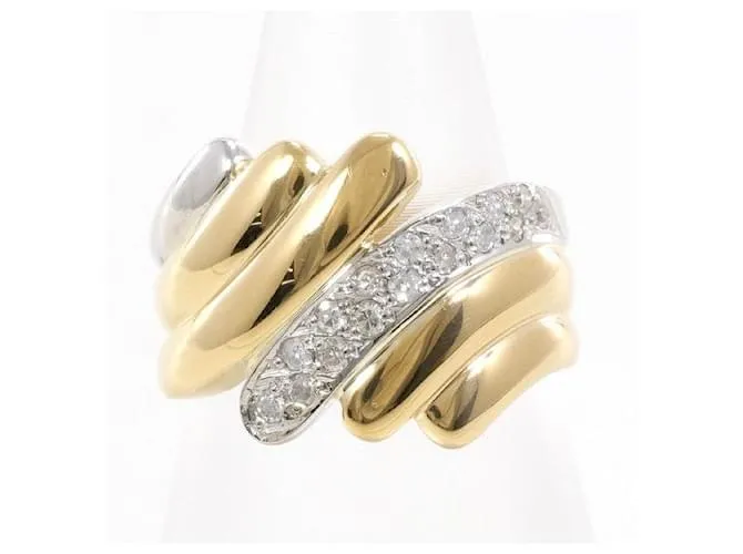Autre Marque Anello in diamante in platino PT900 e oro giallo K18YG D'oro
