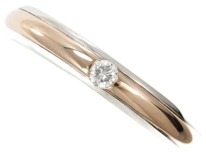 Autre Marque Anello in diamante in oro rosa Au750 e platino PT900 Argento