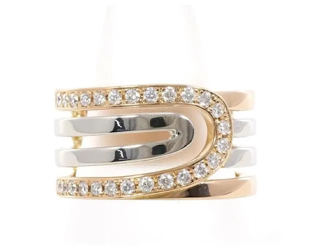 Autre Marque Anello in diamante Pt900 K18PG Argento