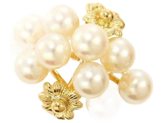 Autre Marque Anello Fiore in Perla Au750 D'oro