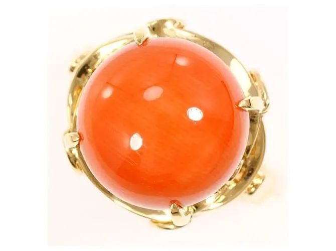 Autre Marque Anello in Corallo Au750 Arancione