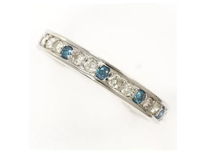 Autre Marque Anello in diamante blu in platino PT900