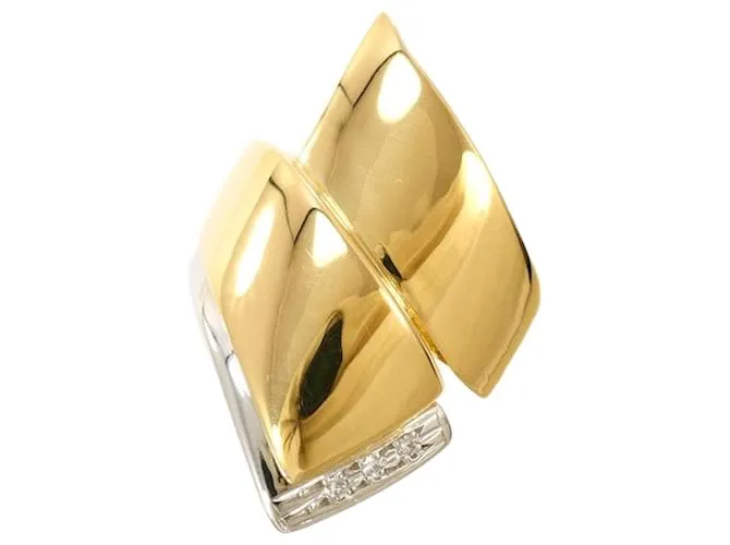 Autre Marque Anello in diamante in oro giallo Au750 e platino PT900 D'oro