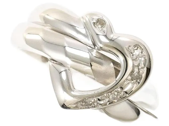 Autre Marque Anello in diamante in oro bianco K14 Argento