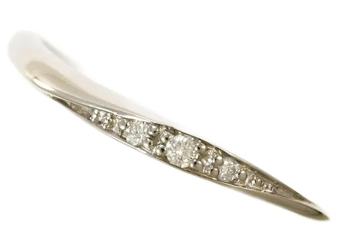 Autre Marque Anello in diamante in oro bianco K10 Canal 4℃ Argento