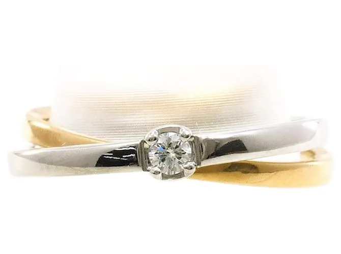 Autre Marque Anello in diamante 4℃ PT900 K18YG D'oro
