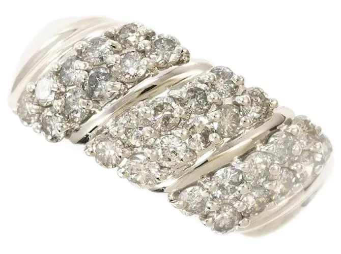 Autre Marque Anello in diamante di platino PT900 Argento