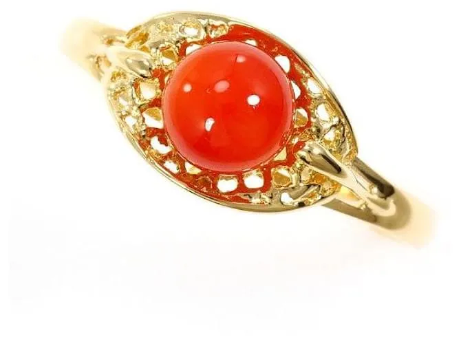 Autre Marque Anello in Corallo Au750 D'oro