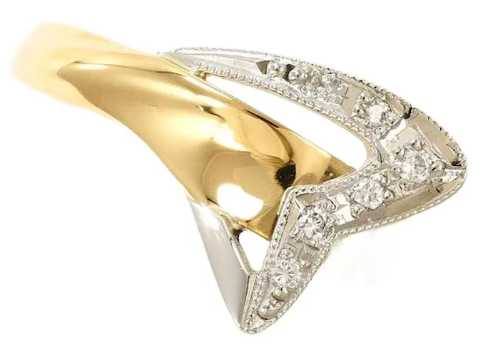 Autre Marque Anello in diamante Pt900 Au750 D'oro